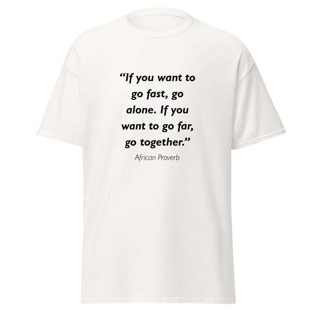 Unisex black t-shirt featuring vintage Go Together poster artwork printed across the front