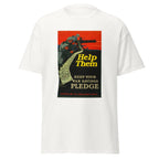 Unisex heather gray t-shirt featuring vintage War Savings poster artwork printed across the front