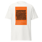 Unisex black t-shirt featuring vintage Genetics poster artwork printed across the front