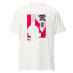 Unisex heather gray t-shirt featuring vintage Smoke Free poster artwork printed across the front