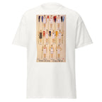 Unisex black t-shirt featuring vintage College Rowing Vintage poster artwork printed across the front