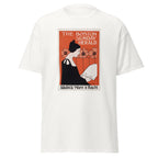 Unisex black t-shirt featuring vintage Boston Sunday Herald Vintage poster artwork printed across the front