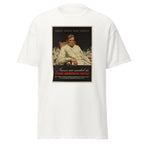 Unisex black t-shirt featuring vintage Veterans Hospitals Vintage poster artwork printed across the front