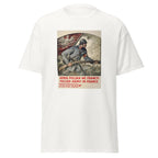 Unisex black t-shirt featuring vintage WWI Polish Army poster artwork printed across the front