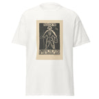 Unisex black t-shirt featuring vintage Chile Anti Fascism poster artwork printed across the front