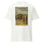Unisex heather gray t-shirt featuring vintage Army Recruitment Vintage poster artwork printed across the front