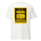Unisex heather gray t-shirt featuring vintage Concerned Citizens Vintage poster artwork printed across the front