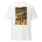 Unisex black t-shirt featuring vintage Greta Garbo Streets of Sorrow poster artwork printed across the front