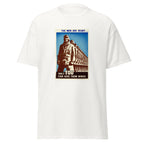 Unisex heather gray t-shirt featuring vintage Give Them Wings Vintage poster artwork printed across the front