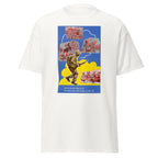 Unisex heather gray t-shirt featuring vintage Vietnam War poster artwork printed across the front