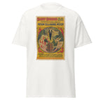 Unisex black t-shirt featuring vintage Houdini Jail Breaker poster artwork printed across the front