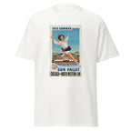 Unisex black t-shirt featuring vintage Sun Valley Vintage poster artwork printed across the front