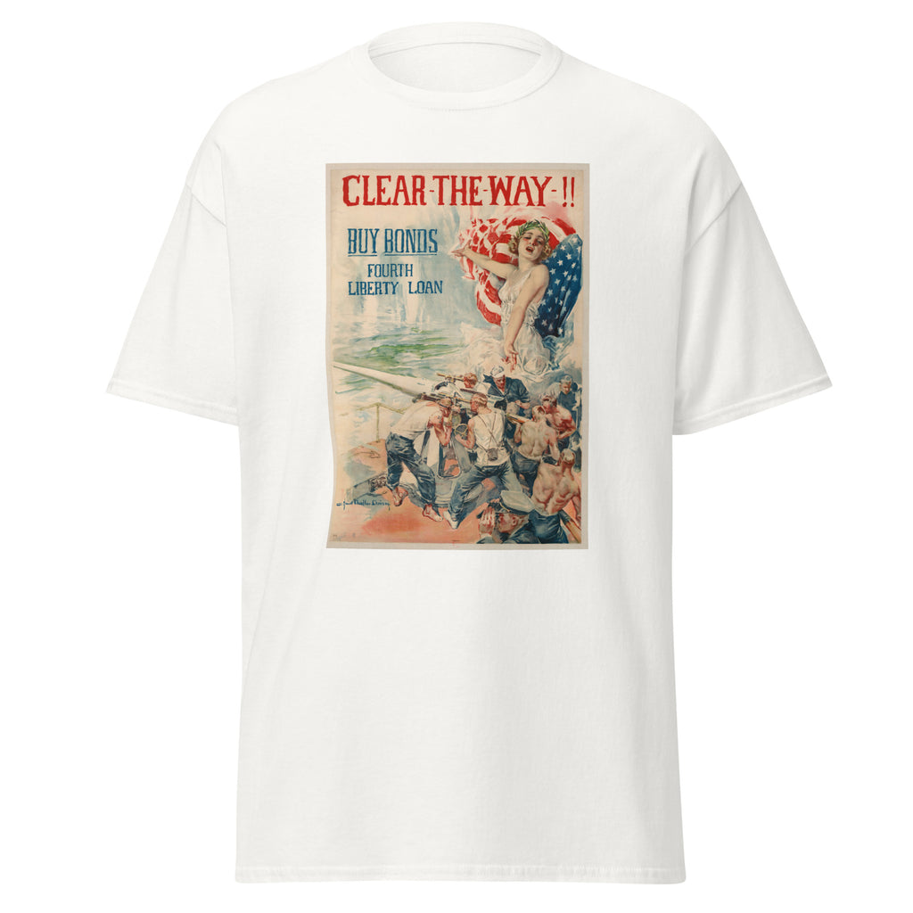 Unisex heather gray t-shirt featuring Liberty Bonds 4 quote typography printed across the front chest