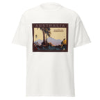 Unisex black t-shirt featuring vintage Australia Travel Vintage poster artwork printed across the front