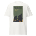 Unisex black t-shirt featuring vintage Remember Belgium poster artwork printed across the front