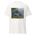 Unisex black t-shirt featuring Alfred Sisley painting "Versailles Road" printed across the front