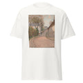 Unisex black t-shirt featuring Alfred Sisley painting "Ville Darray" printed across the front