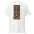 Unisex black t-shirt featuring Andrea Mantegna painting "Gesu" printed across the front