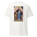 Unisex black t-shirt featuring Andrea Mantegna painting "Judith" printed across the front