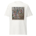 Unisex black t-shirt featuring Andrea Mantegna painting "Julius Caesar" printed across the front