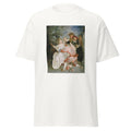 Unisex black t-shirt featuring Antoine Watteau painting "Verteller" printed across the front