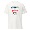 Unisex black t-shirt featuring Cannes Film Festival event graphic printed across the front chest