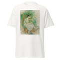 Unisex black t-shirt featuring Berthe Morisot painting "Baigneuse" printed across the front