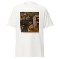 Unisex black t-shirt featuring Hieronymus Bosch painting "Allegory of Intemperance" printed across the front