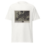 Unisex black t-shirt featuring vintage Six Million poster artwork printed across the front
