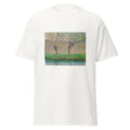 Unisex t-shirt featuring Claude Monet 'Printemps, saules' artwork, shown in White, front view, sizes S–5XL