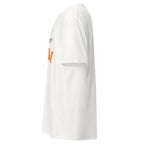 Unisex classic tee featuring University of Miami name and branding in orange, green, and white