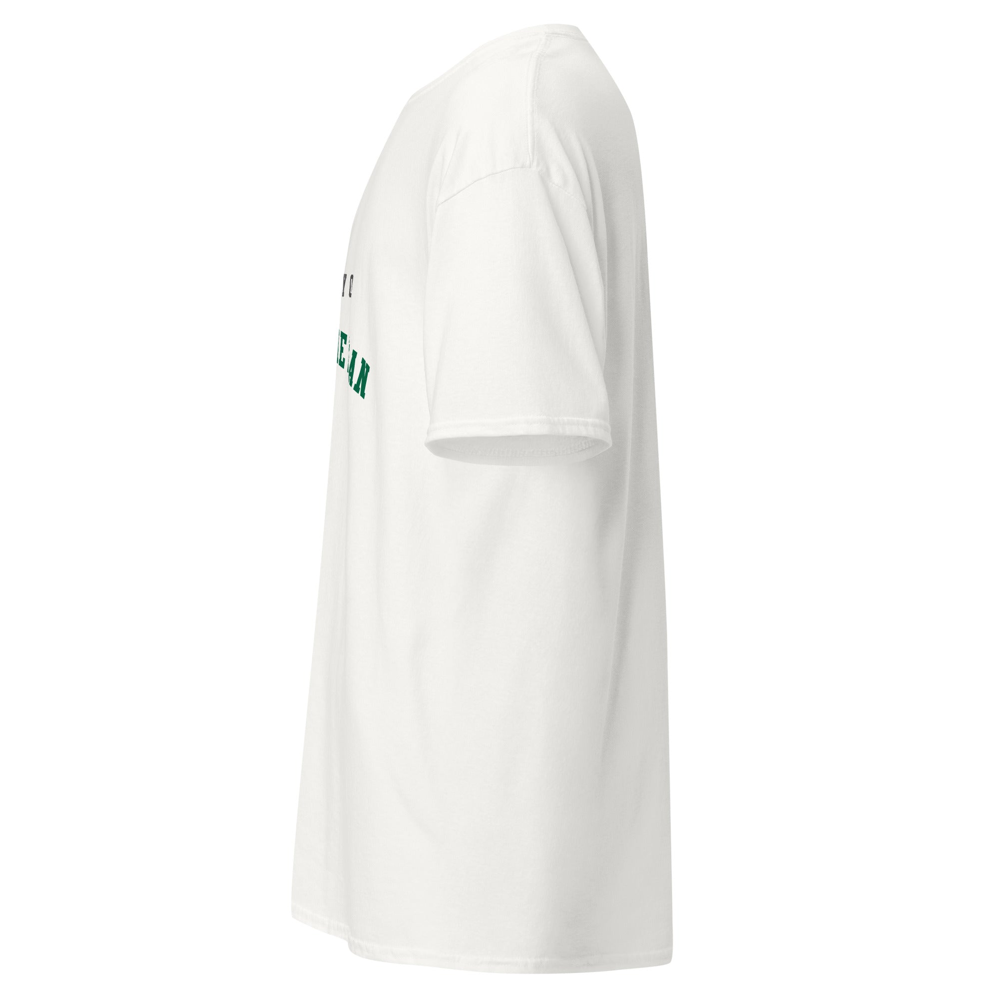 Unisex classic tee featuring University of Saskatchewan name and branding in green and gold