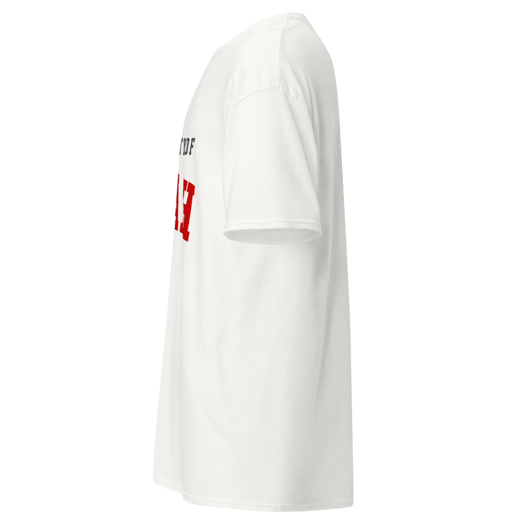 Unisex classic tee featuring University of Utah name and branding in crimson and white