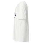 Unisex navy blue t-shirt featuring Georgetown University logo printed across the front chest