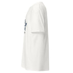 Unisex navy blue t-shirt featuring Montana State University logo printed across the front chest