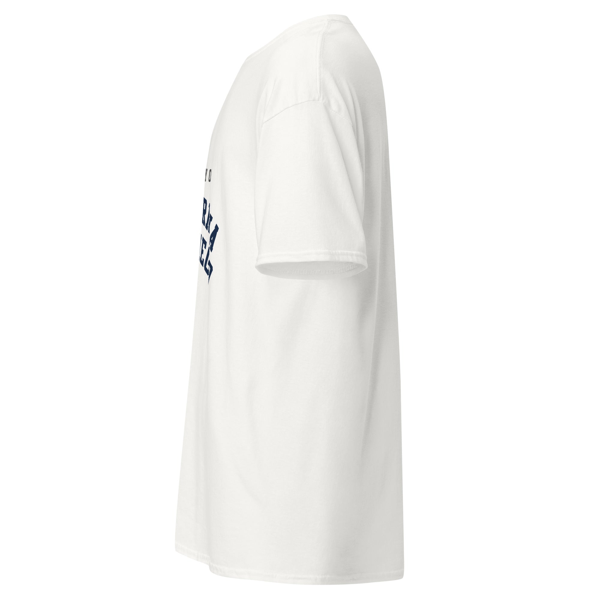 Unisex navy blue t-shirt featuring UC San Diego logo printed across the front chest