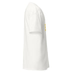 Unisex white t-shirt featuring University of Hull logo printed across the front chest