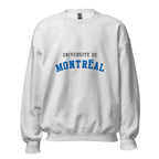 Unisex sweatshirt featuring Université de Montréal name and branding in blue and white