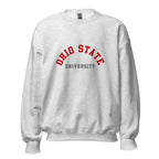 Unisex sweatshirt featuring Ohio State University name and branding in scarlet and grey