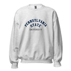 Unisex sweatshirt featuring Penn State University name and branding in navy and white