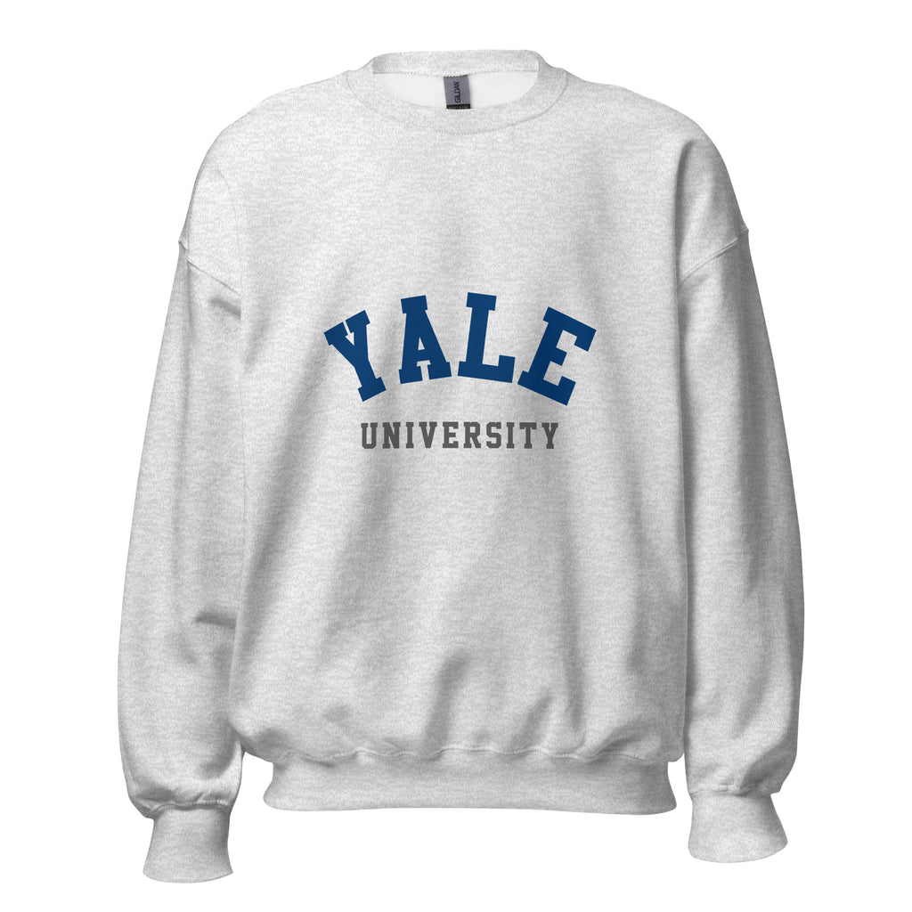 Unisex black sweatshirt featuring Yale University logo printed across the front chest