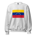 Unisex black sweatshirt featuring Venezuelan flag design printed across the front chest