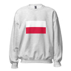 Unisex black sweatshirt featuring Polish flag design printed across the front chest