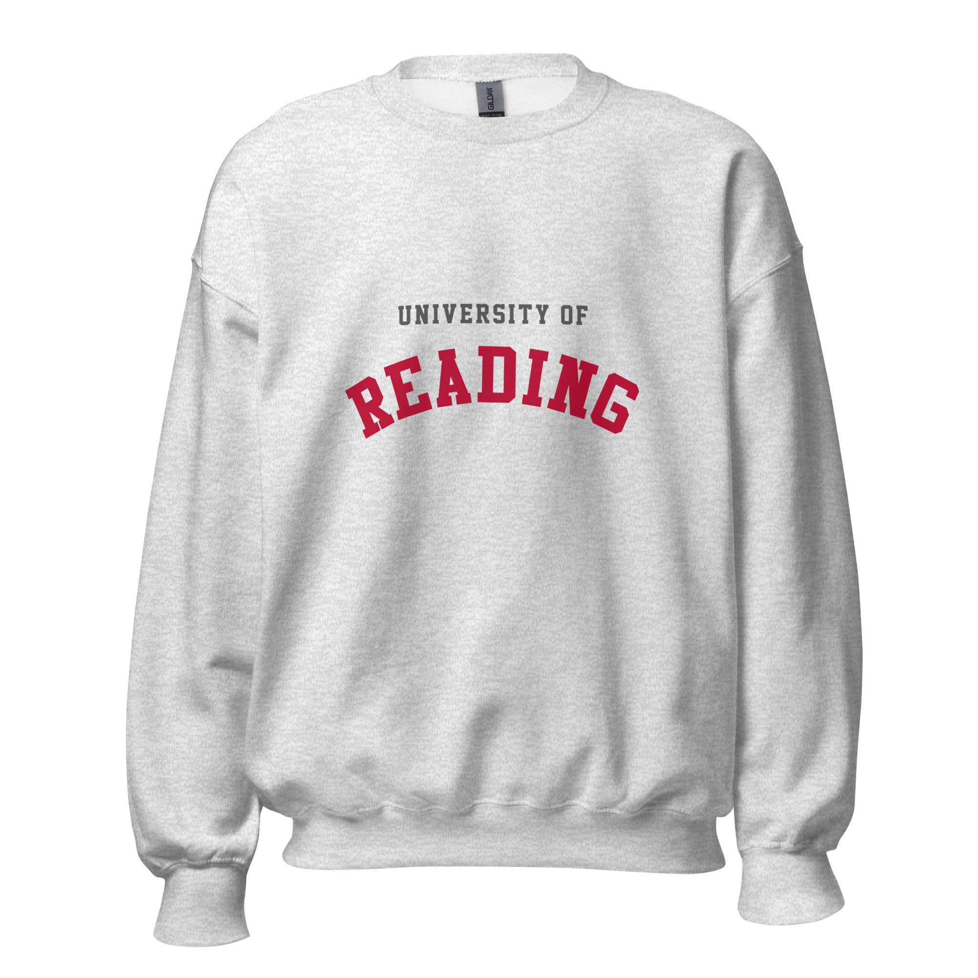 Unisex navy blue sweatshirt featuring University of Reading logo printed across the front chest