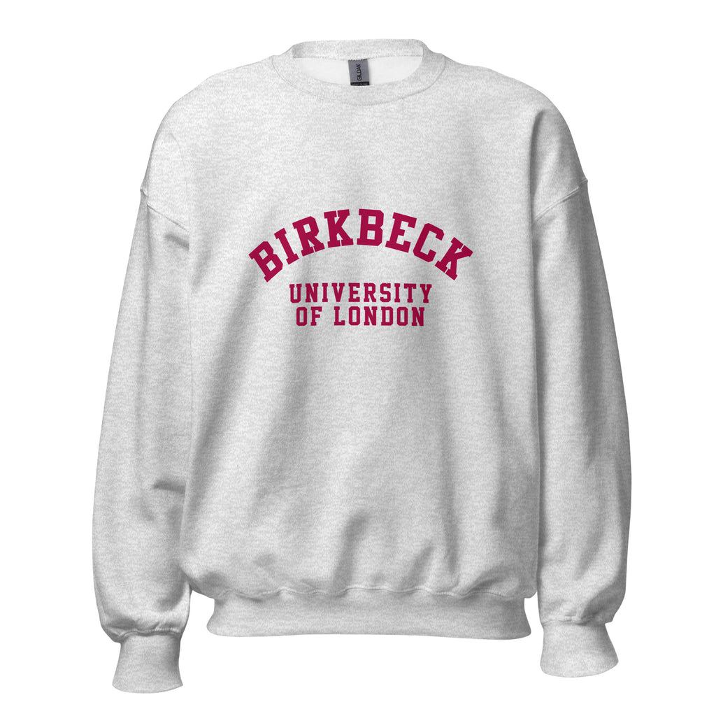 Unisex black sweatshirt featuring Birkbeck, University of London logo printed across the front chest