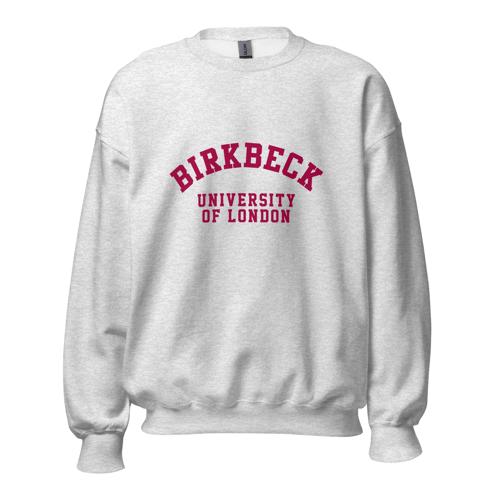 Unisex black sweatshirt featuring Birkbeck, University of London logo printed across the front chest