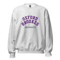 Unisex black sweatshirt featuring Oxford Brookes University logo printed across the front chest