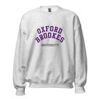 Unisex black sweatshirt featuring Oxford Brookes University logo printed across the front chest