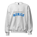 Unisex black sweatshirt featuring Technical University of Munich logo printed across the front chest