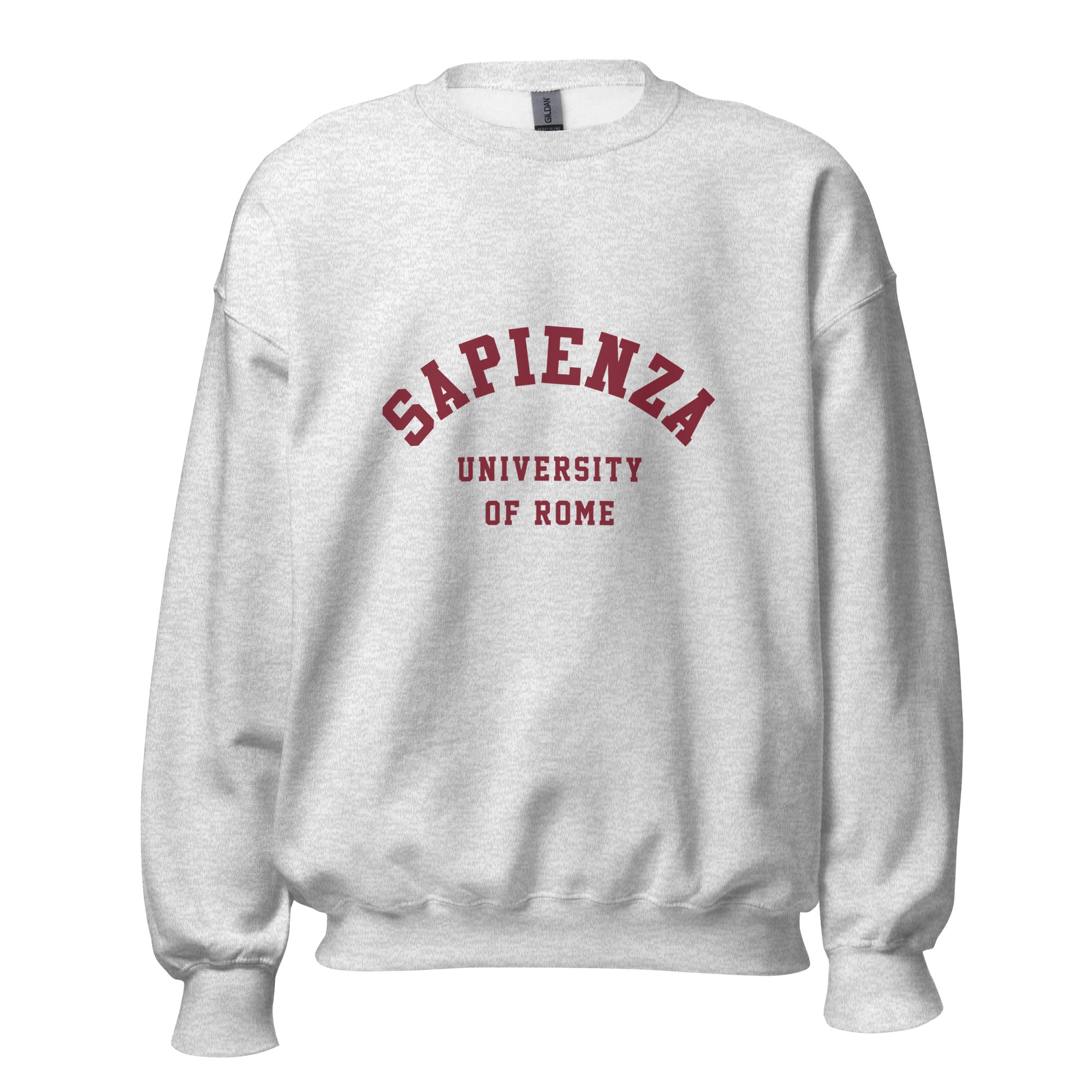 Unisex black sweatshirt featuring Sapienza University of Rome logo printed across the front chest